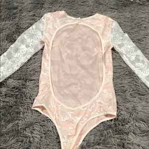 Backless peach bodysuit